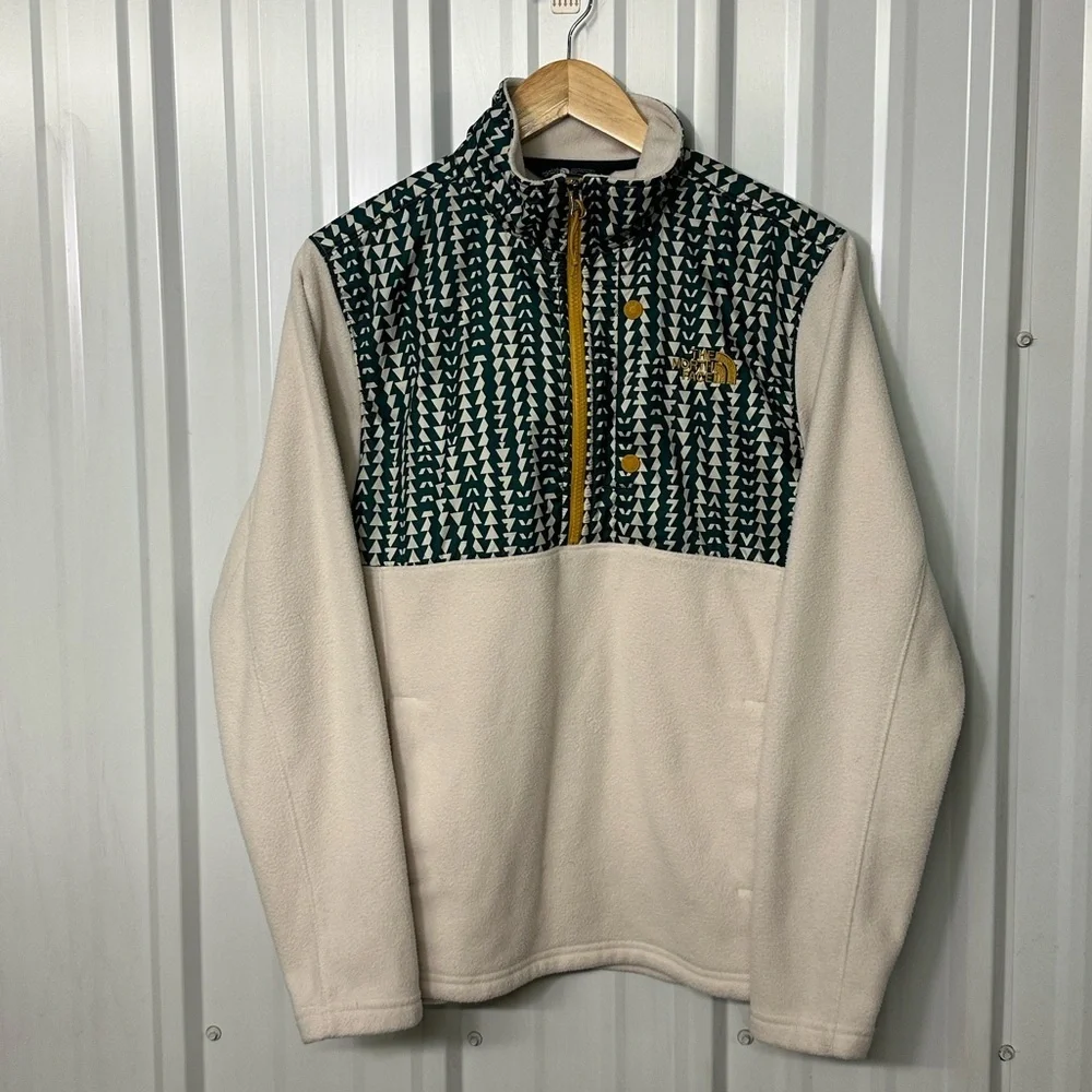 The North Face Fleece Pullover Geometric Print 1/2 Zip Mens Small Athleisure